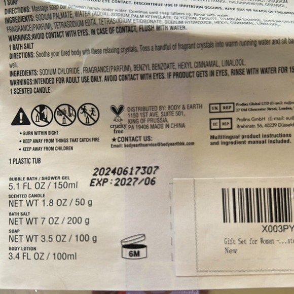 Body & Earth Lavender Bath Gift Set in a Cute Bathtub 🛀 NWT 🐰 Cruelty Free! - Picture 10 of 14